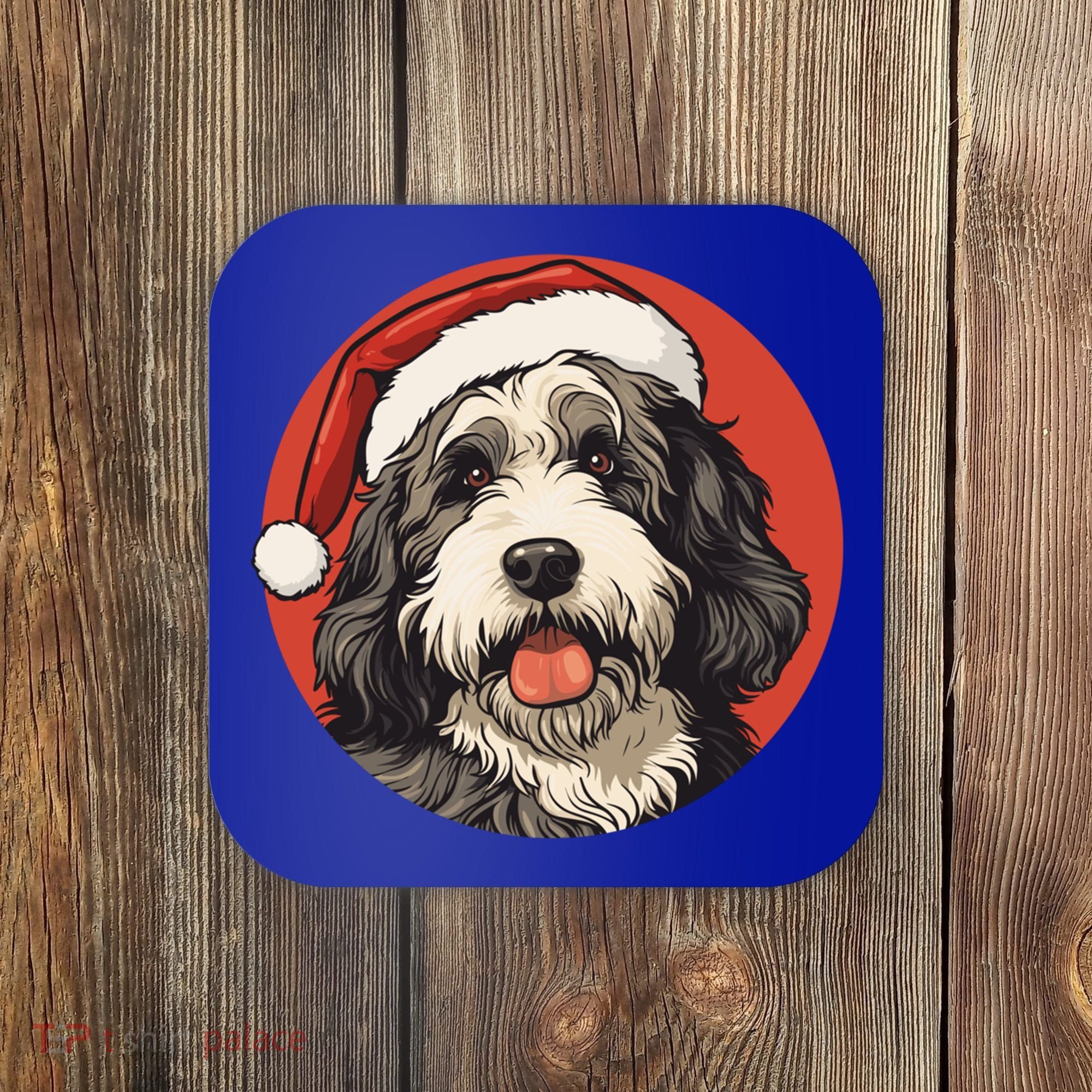 Bernedoodle Dog Xmas Doodle Dood Cute Christmas Bernedoodle Gift Coaster