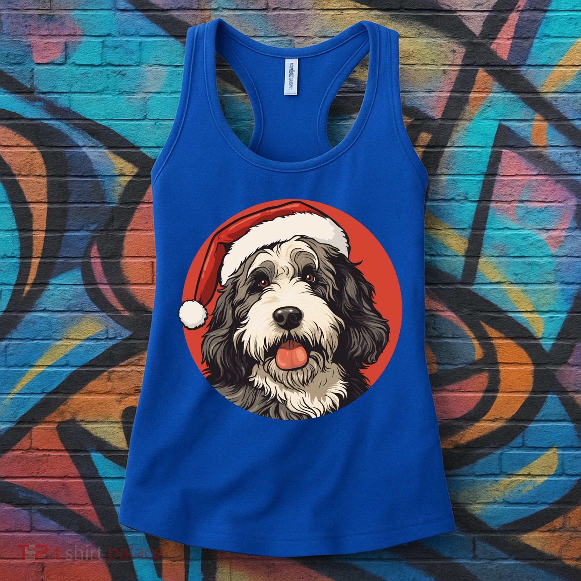 Bernedoodle Dog Xmas Doodle Dood Cute Christmas Bernedoodle Gift Women's Tank Top