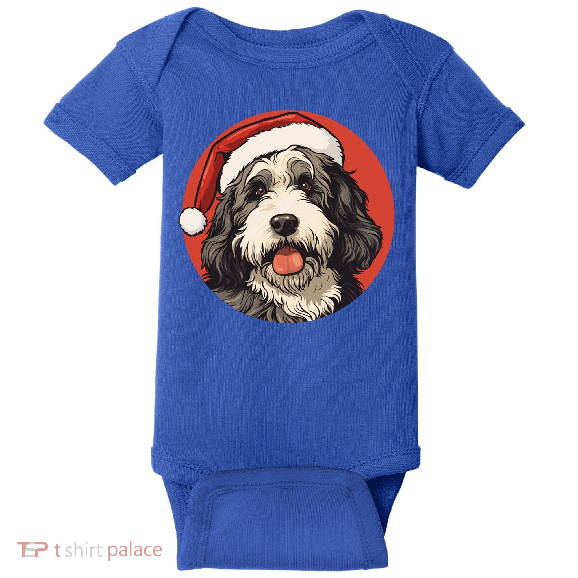 Bernedoodle Dog Xmas Doodle Dood Cute Christmas Bernedoodle Gift Baby Bodysuit