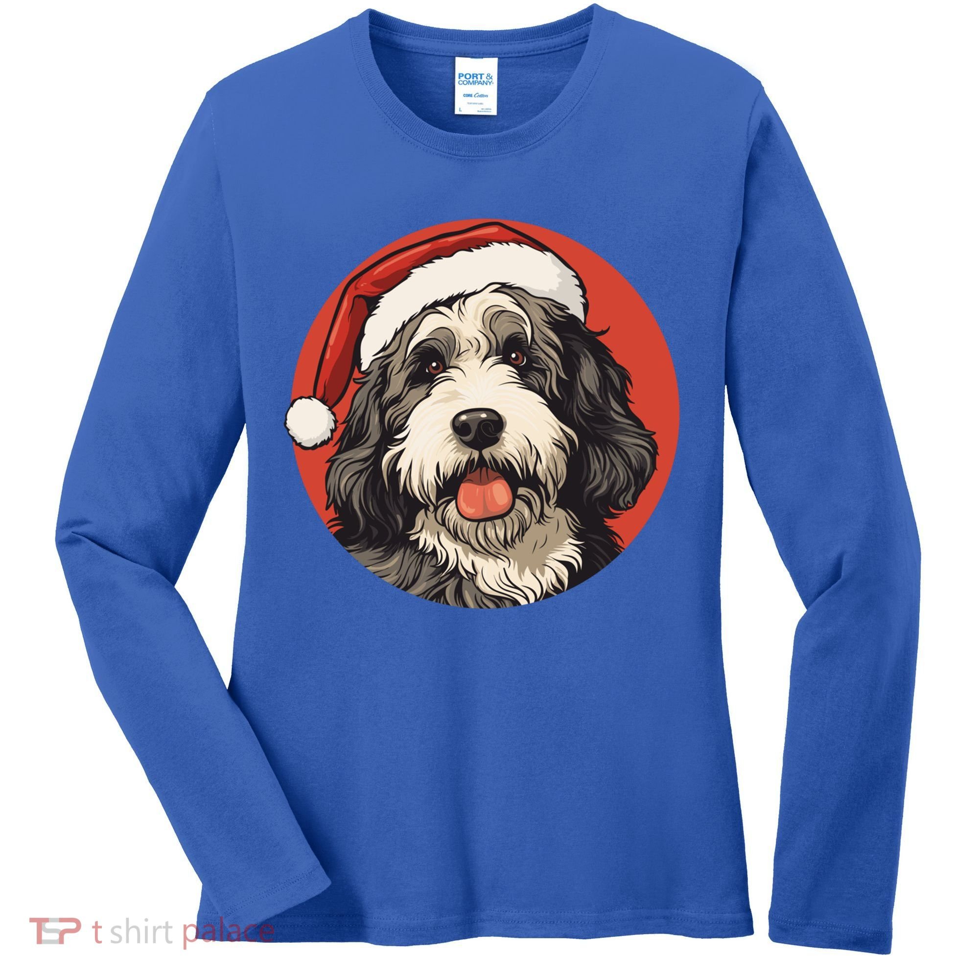 Bernedoodle Dog Xmas Doodle Dood Cute Christmas Bernedoodle Gift Women's Long Sleeve Shirt