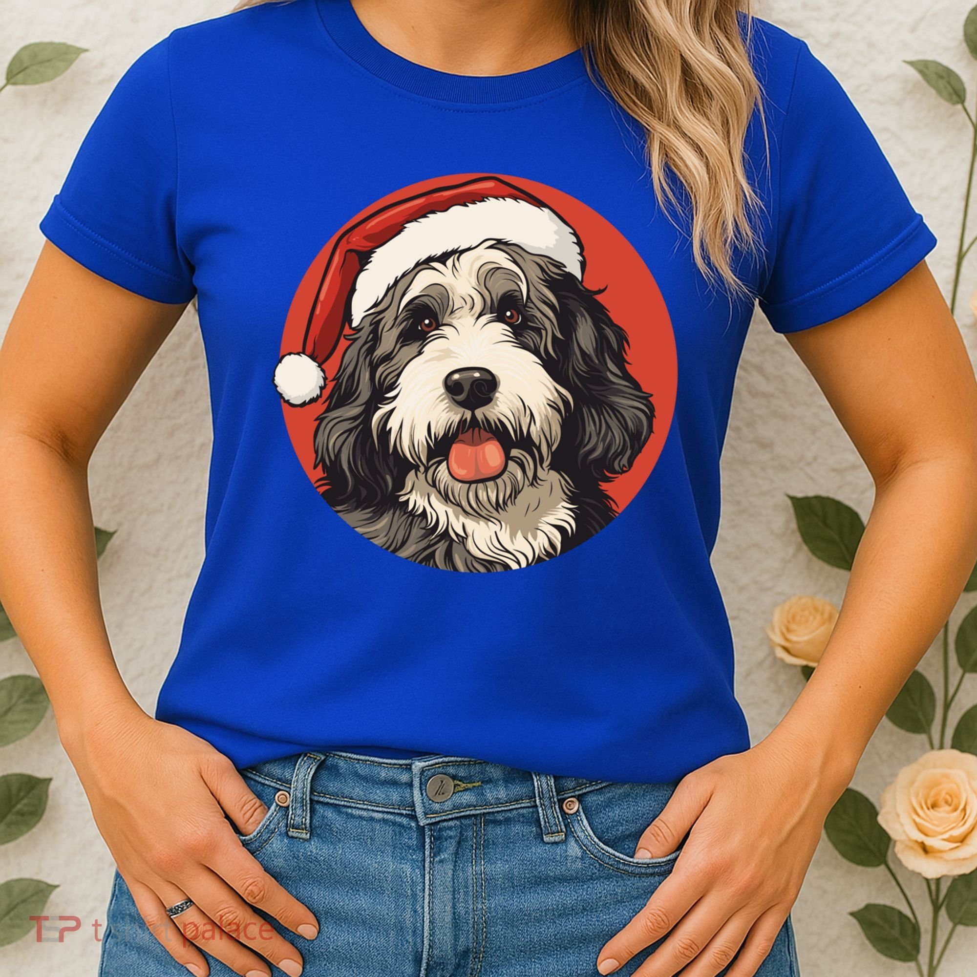 Bernedoodle Dog Xmas Doodle Dood Cute Christmas Bernedoodle Gift Women's T-Shirt