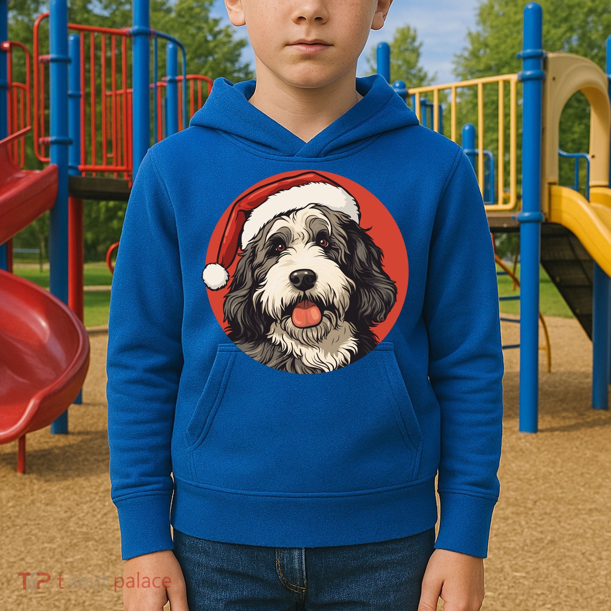 Bernedoodle Dog Xmas Doodle Dood Cute Christmas Bernedoodle Gift Kids Hoodie