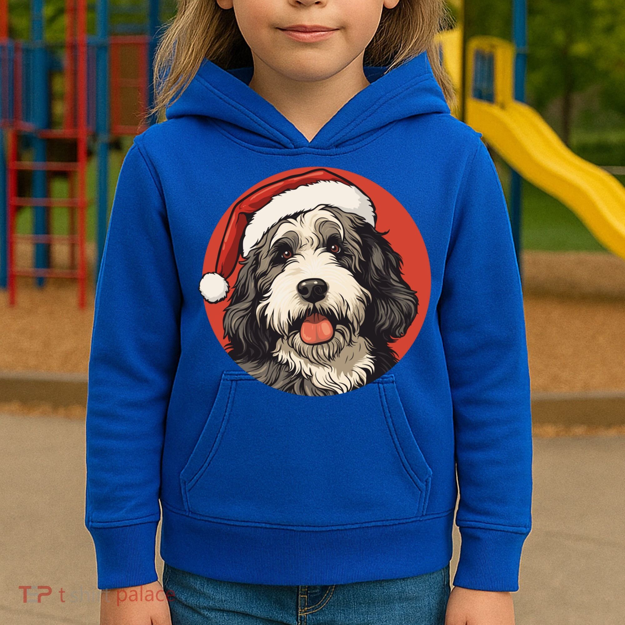 Bernedoodle Dog Xmas Doodle Dood Cute Christmas Bernedoodle Gift Kids Hoodie