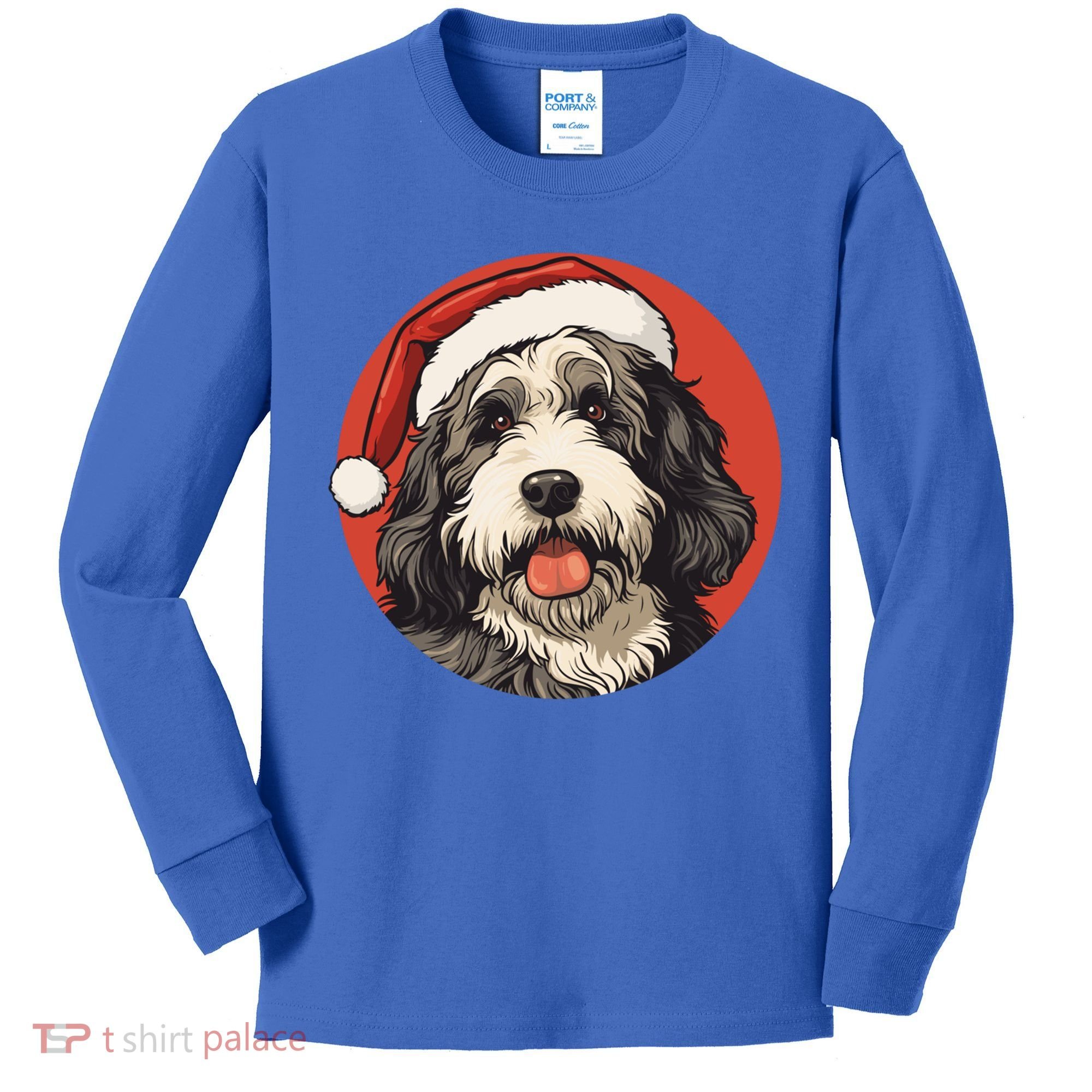 Bernedoodle Dog Xmas Doodle Dood Cute Christmas Bernedoodle Gift Kids Long Sleeve Shirt