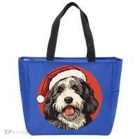 Bernedoodle Dog Xmas Doodle Dood Cute Christmas Bernedoodle Gift Tote Bag thumb 0