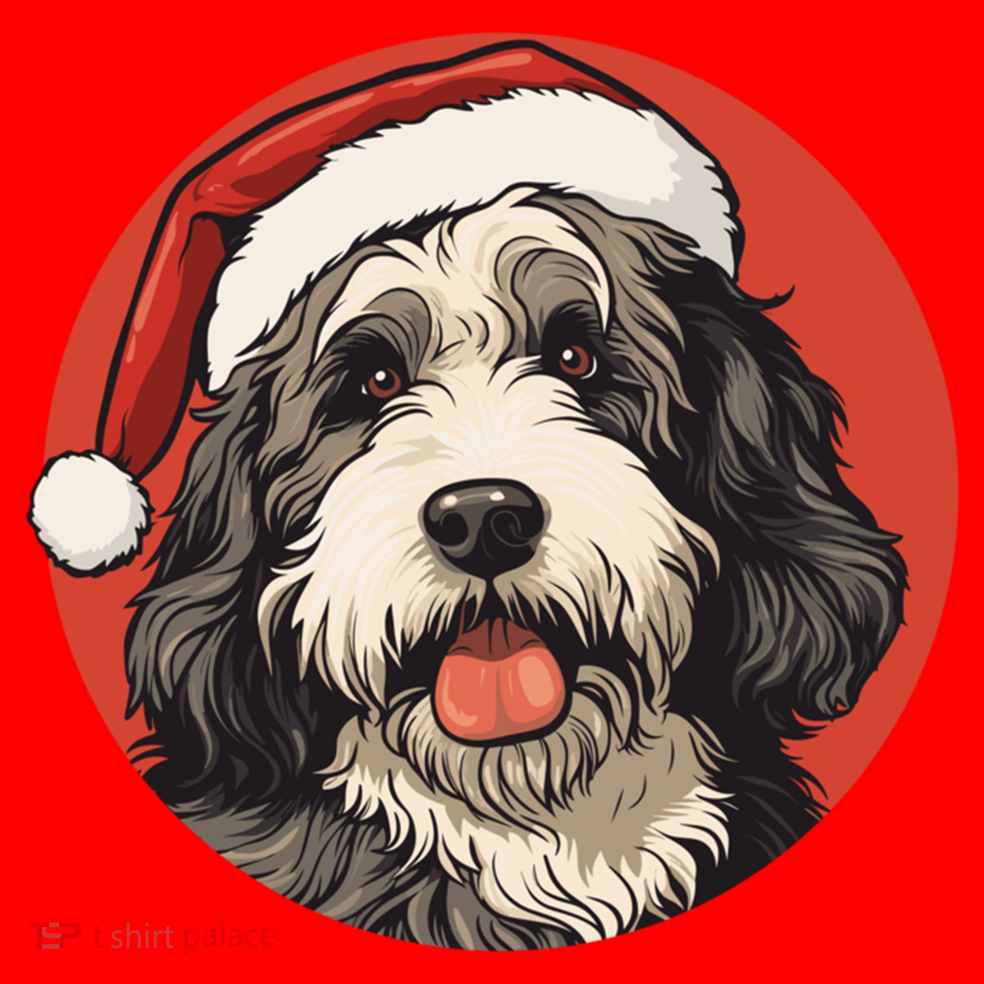 Bernedoodle Dog Xmas Doodle Dood Cute Christmas Bernedoodle Gift Santa Hat