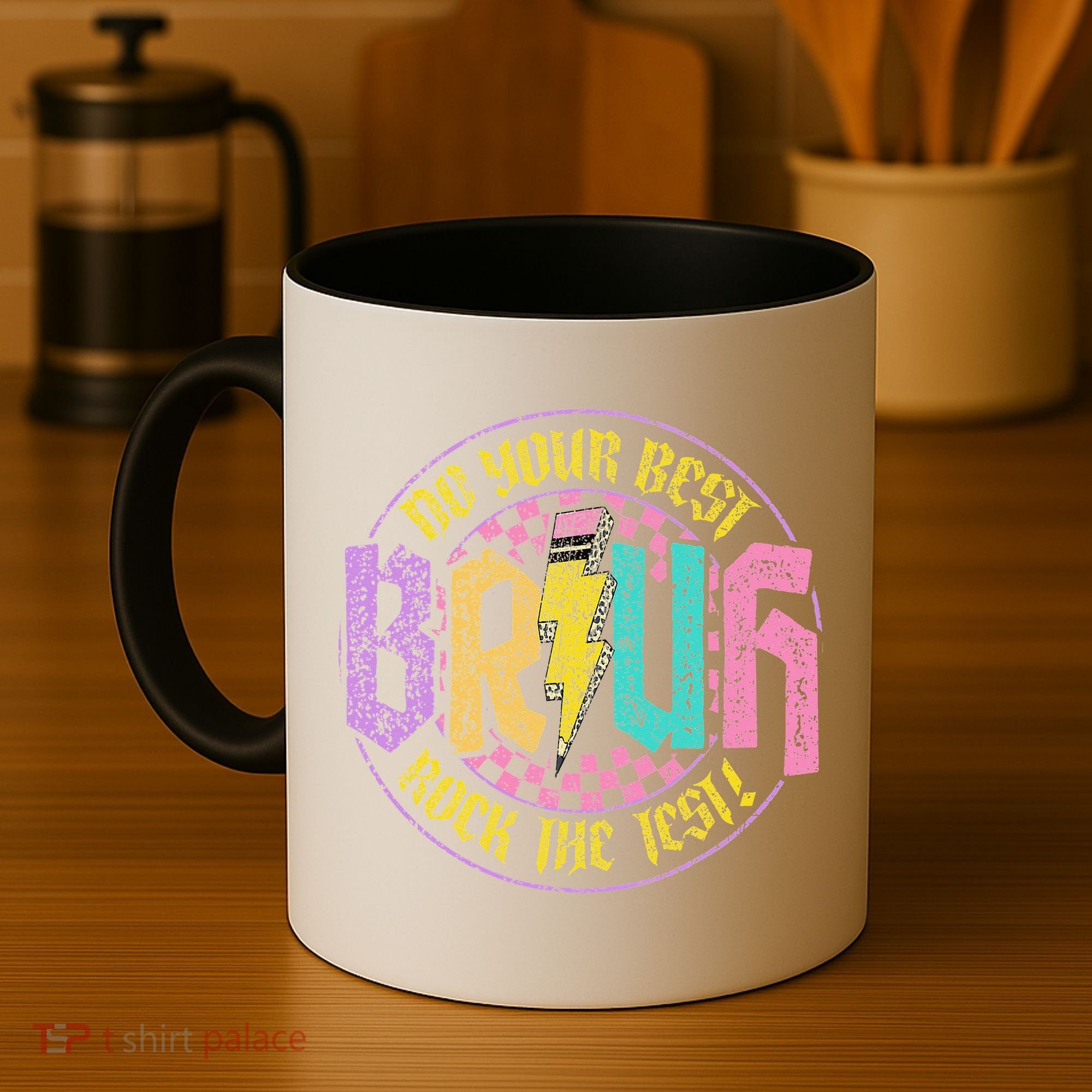 Bruh Do Your Best Rock The Test Day Teacher Student Funny Coffee Mug