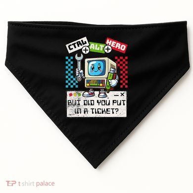 But Did You Put In A Ticket Pc Tech Pun Computer It Support USA-Made Doggie Bandana