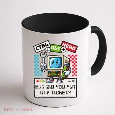 But Did You Put In A Ticket Pc Tech Pun Computer It Support Coffee Mug back