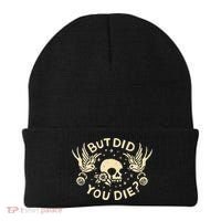 But Did You Die Retro Skull Tattoo Gym Funny Workout Beanie thumb 0