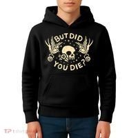 But Did You Die Retro Skull Tattoo Gym Funny Workout Kids Hoodie thumb 4