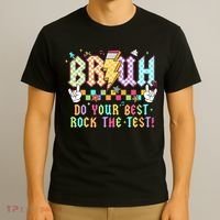 Bruh Do Your Best Rock The Test Day Teacher Student ABCD T T-Shirt thumb 3