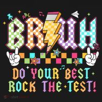 Bruh Do Your Best Rock The Test Day Teacher Student ABCD T Coaster thumb 2