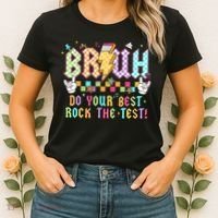 Bruh Do Your Best Rock The Test Day Teacher Student ABCD T Women's T-Shirt thumb 2