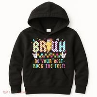 Bruh Do Your Best Rock The Test Day Teacher Student ABCD T Kids Hoodie thumb 0