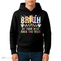 Bruh Do Your Best Rock The Test Day Teacher Student ABCD T Kids Hoodie thumb 4