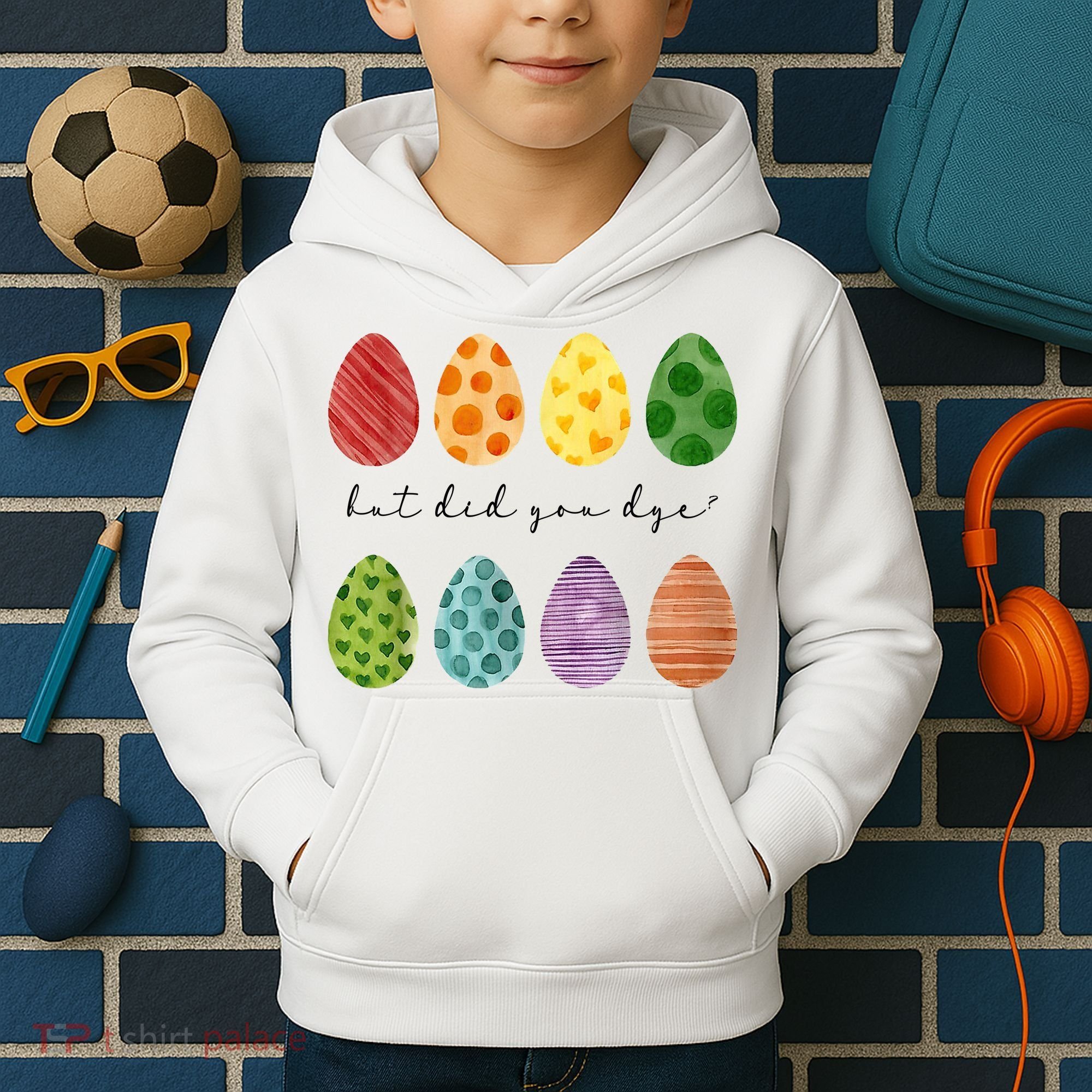 But Did You Dye Funny Easter Eggs Kids Hoodie