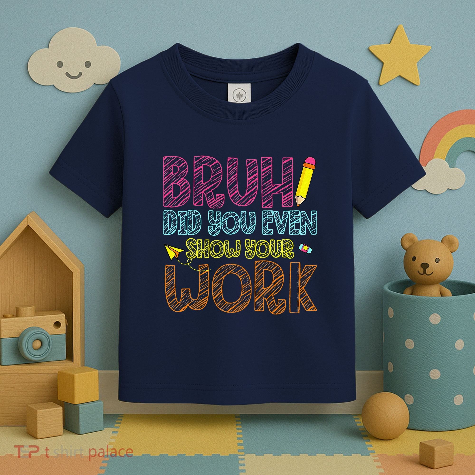 Bruh Did You Even Show Your Work Math Teacher Funny Toddler T-Shirt