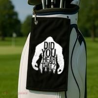 Bigfoot Did You Hear That Distressed Sasquatch Yeti Golf Towel thumb 2
