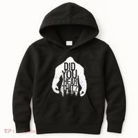 Bigfoot Did You Hear That Distressed Sasquatch Yeti Kids Hoodie thumb 0