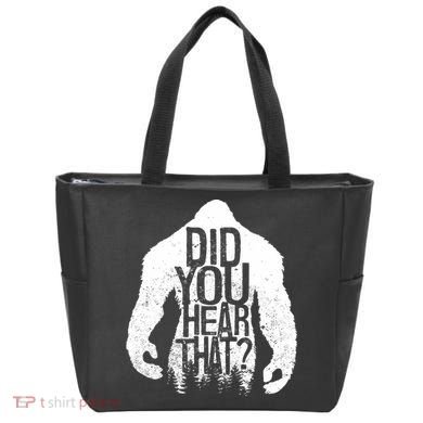 Bigfoot Did You Hear That Distressed Sasquatch Yeti Tote Bag