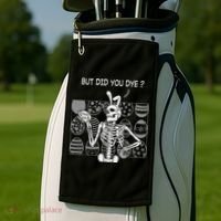 But Did You Dye Easter Funny Skeleton Bunny Golf Towel thumb 2