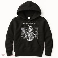 But Did You Dye Easter Funny Skeleton Bunny Kids Hoodie thumb 0