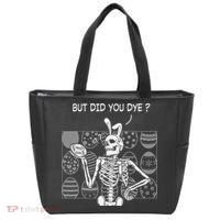 But Did You Dye Easter Funny Skeleton Bunny Tote Bag thumb 0