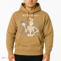 But Did You Dye Easter Funny Skeleton Bunny Hoodie thumb 2