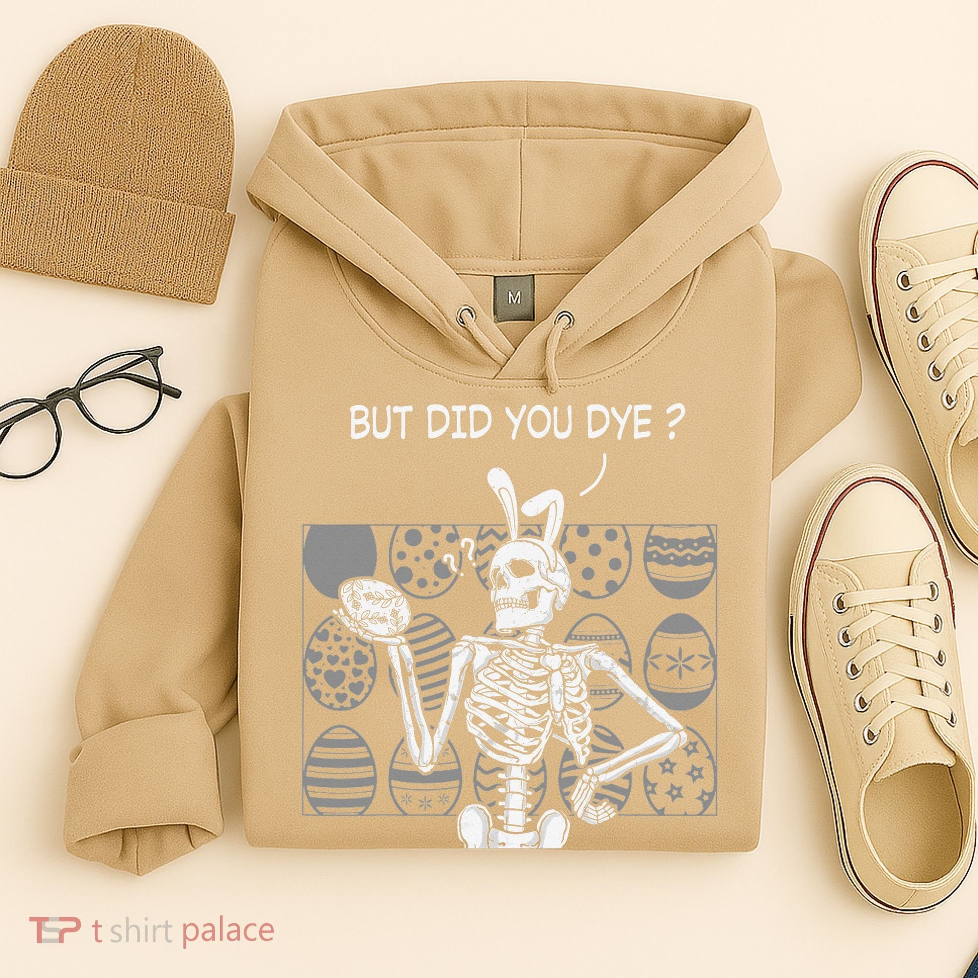 But Did You Dye Easter Funny Skeleton Bunny Hoodie
