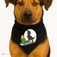 Bird Dinosaur Zookeeper Paleontologist Budgie Parakeet T Rex USA-Made Doggie Bandana thumb 1