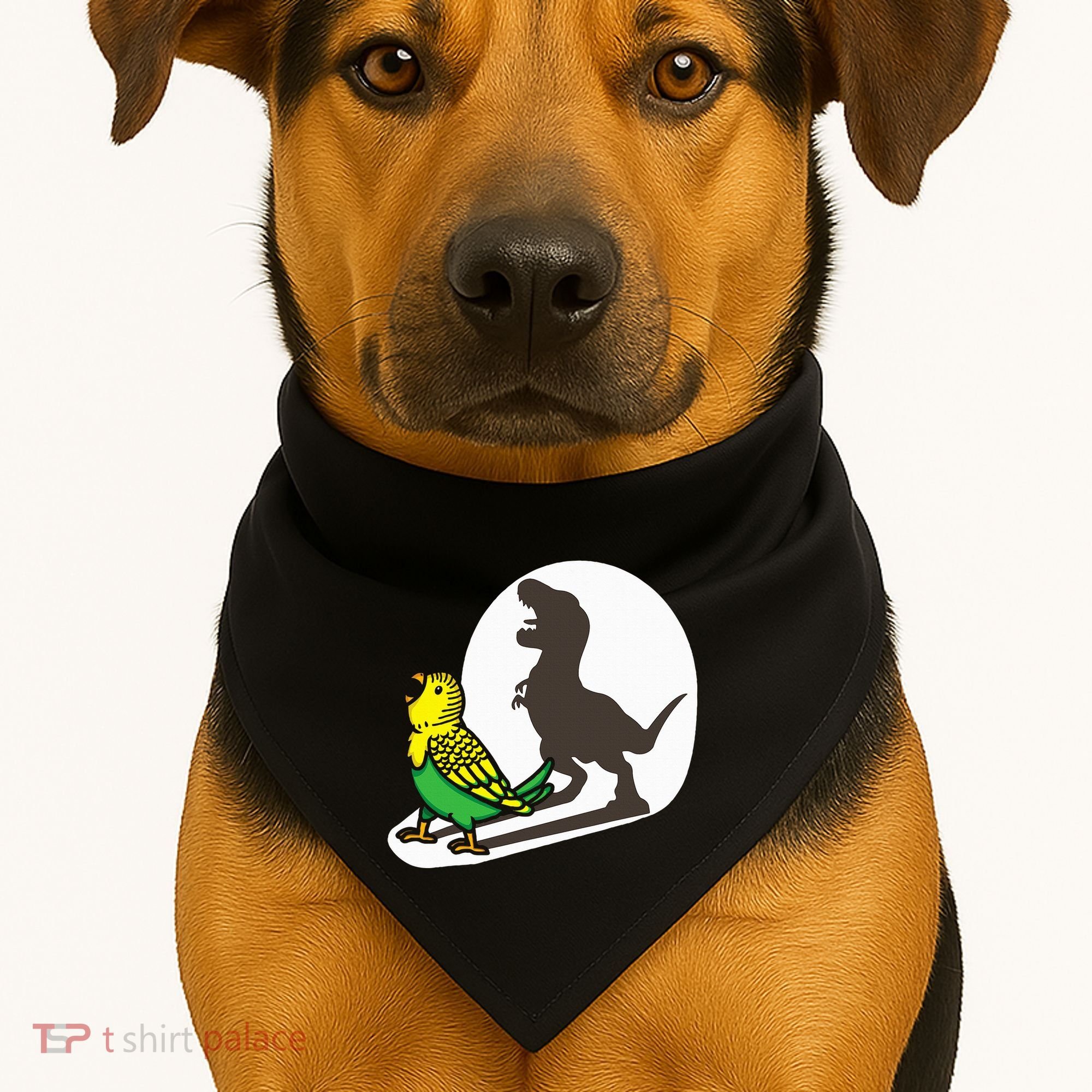 Bird Dinosaur Zookeeper Paleontologist Budgie Parakeet T Rex USA-Made Doggie Bandana
