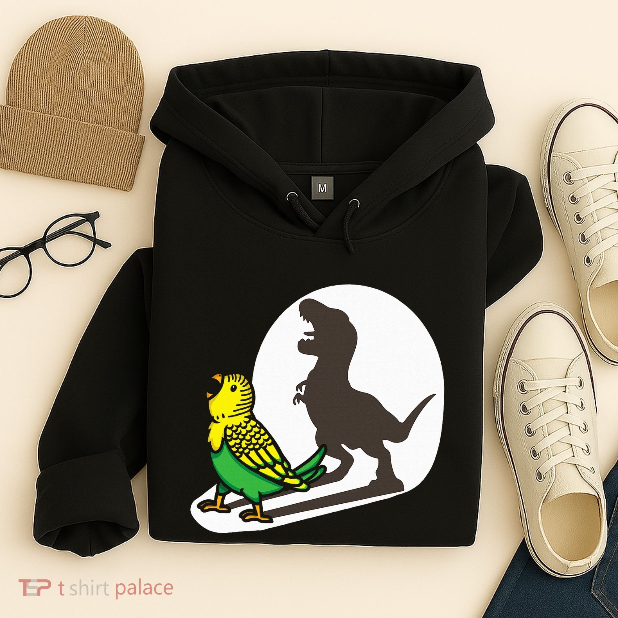 Bird Dinosaur Zookeeper Paleontologist Budgie Parakeet T Rex Hoodie