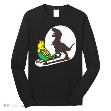 Bird Dinosaur Zookeeper Paleontologist Budgie Parakeet T Rex Long Sleeve Shirt