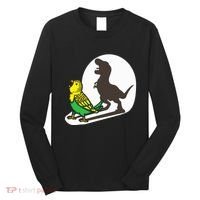 Bird Dinosaur Zookeeper Paleontologist Budgie Parakeet T Rex Long Sleeve Shirt thumb 0