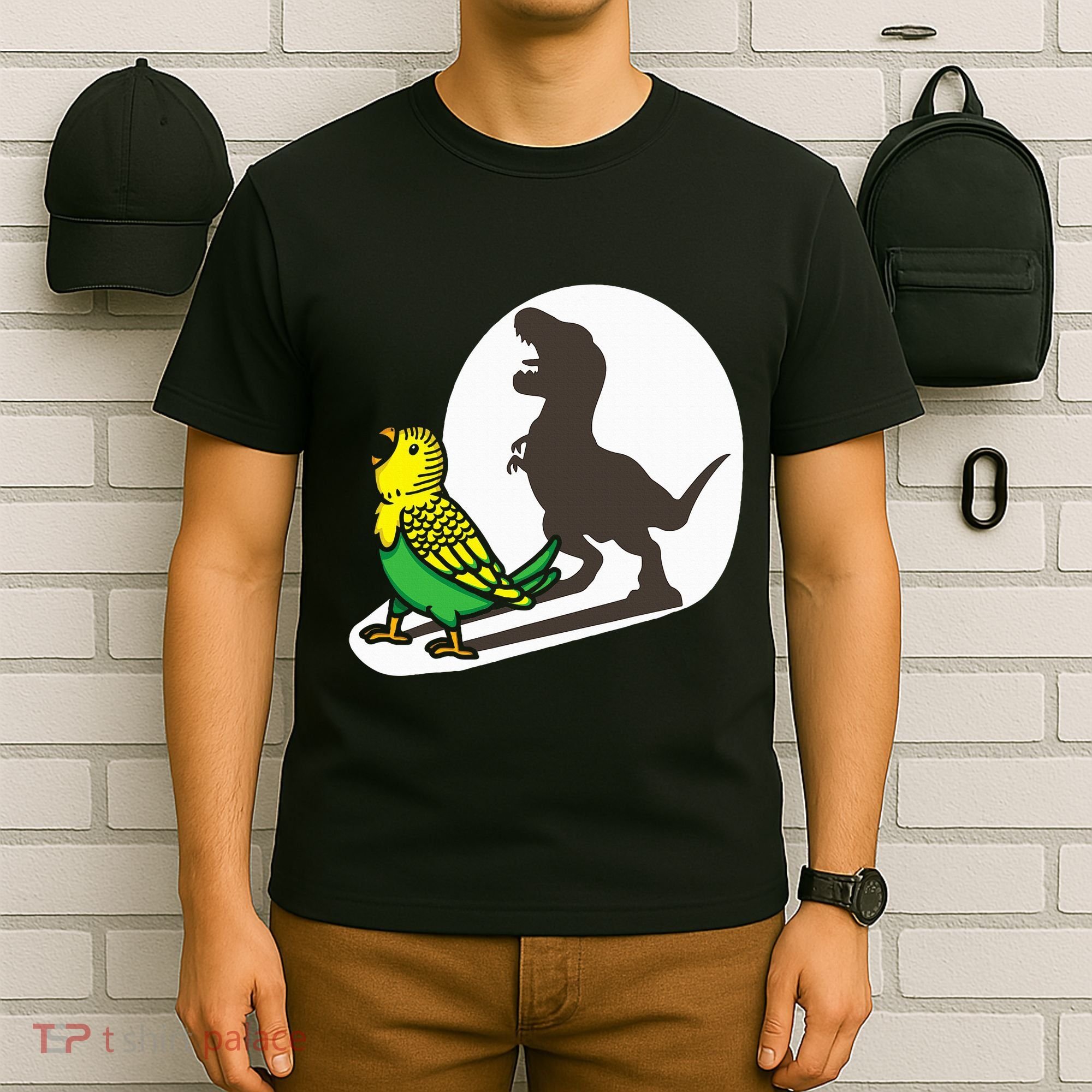 Bird Dinosaur Zookeeper Paleontologist Budgie Parakeet T Rex T-Shirt