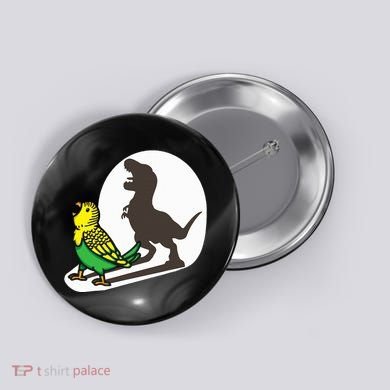 Bird Dinosaur Zookeeper Paleontologist Budgie Parakeet T Rex Button