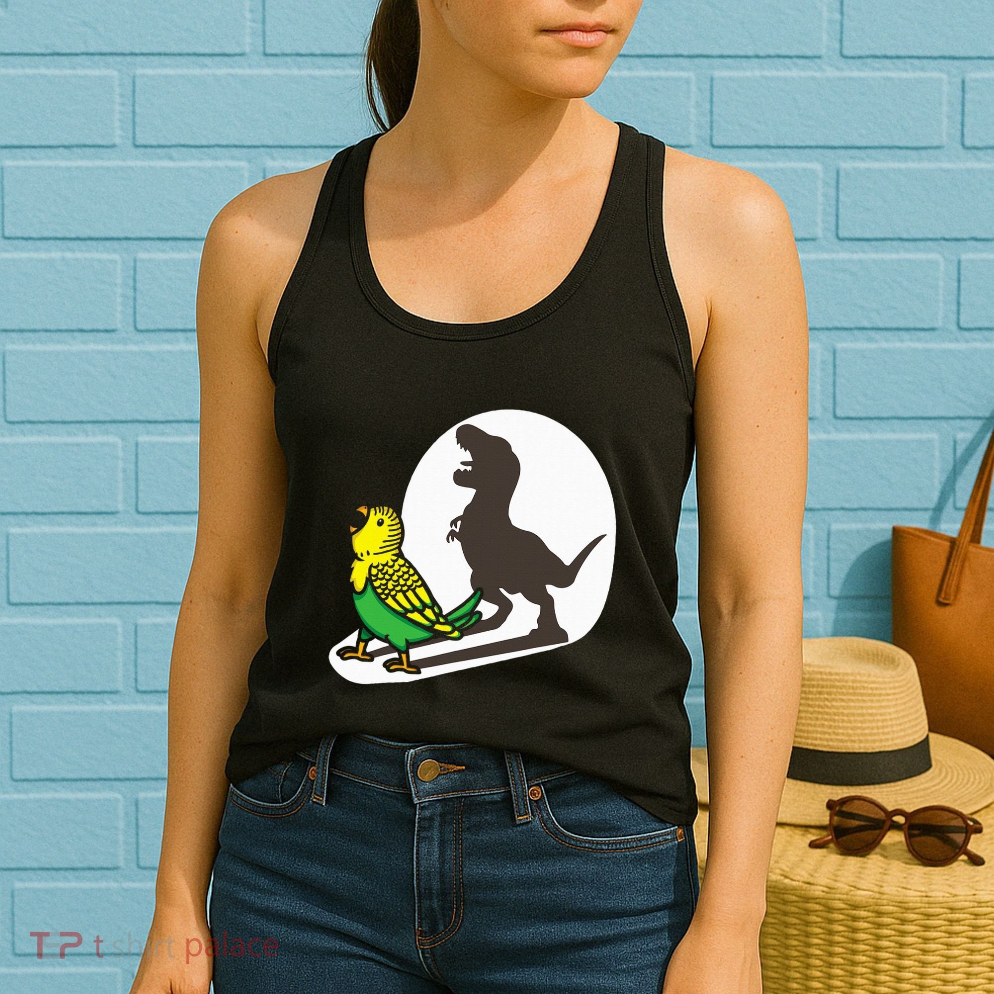 Bird Dinosaur Zookeeper Paleontologist Budgie Parakeet T Rex Women's Tank Top