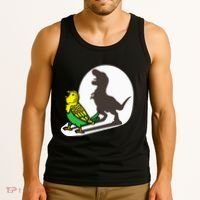 Bird Dinosaur Zookeeper Paleontologist Budgie Parakeet T Rex Tank Top thumb 3