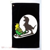 Bird Dinosaur Zookeeper Paleontologist Budgie Parakeet T Rex Golf Towel thumb 0