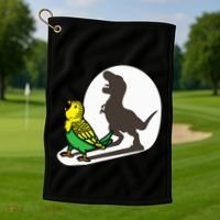 Bird Dinosaur Zookeeper Paleontologist Budgie Parakeet T Rex Golf Towel thumb 1