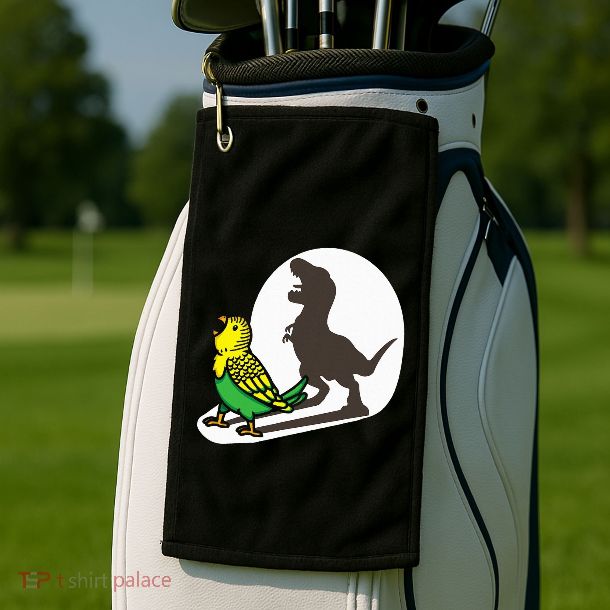 Bird Dinosaur Zookeeper Paleontologist Budgie Parakeet T Rex Golf Towel