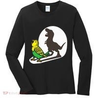 Bird Dinosaur Zookeeper Paleontologist Budgie Parakeet T Rex Women's Long Sleeve Shirt thumb 0