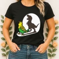 Bird Dinosaur Zookeeper Paleontologist Budgie Parakeet T Rex Women's T-Shirt thumb 2