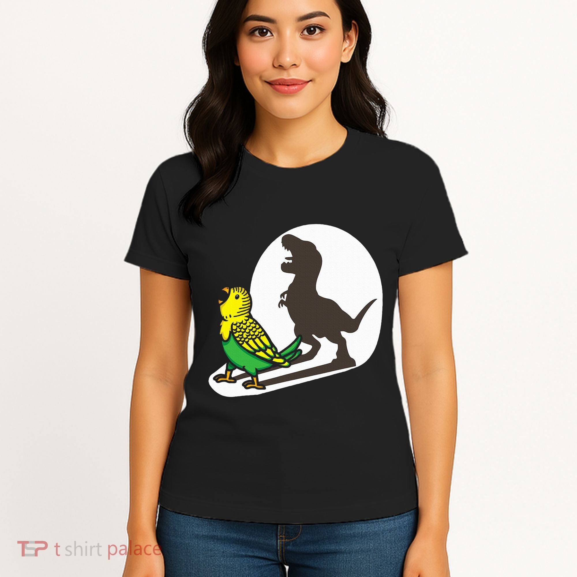 Bird Dinosaur Zookeeper Paleontologist Budgie Parakeet T Rex Women's T-Shirt