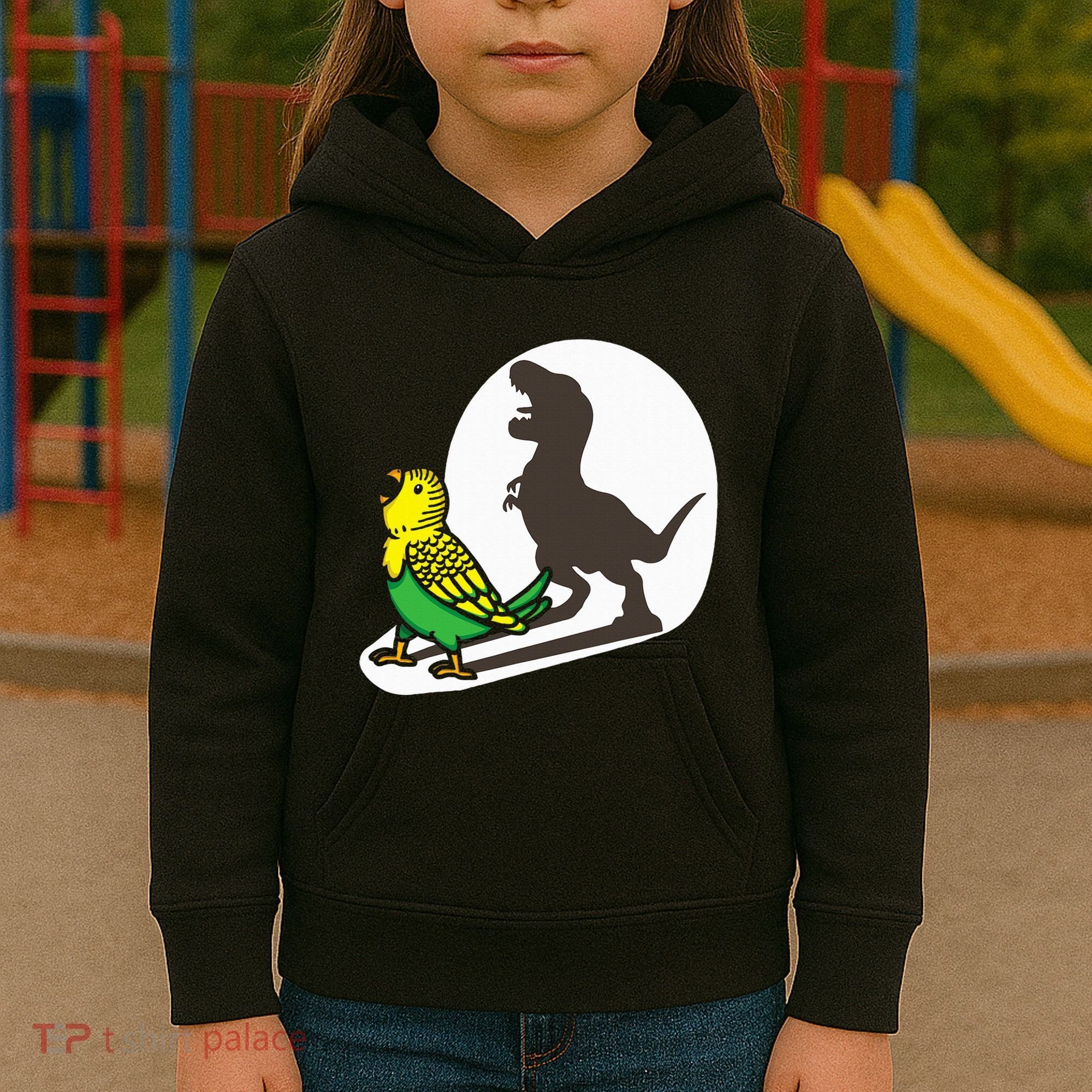 Bird Dinosaur Zookeeper Paleontologist Budgie Parakeet T Rex Kids Hoodie