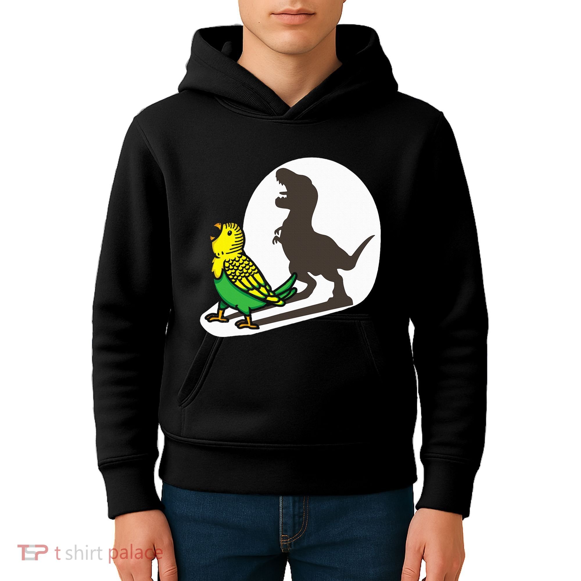 Bird Dinosaur Zookeeper Paleontologist Budgie Parakeet T Rex Kids Hoodie