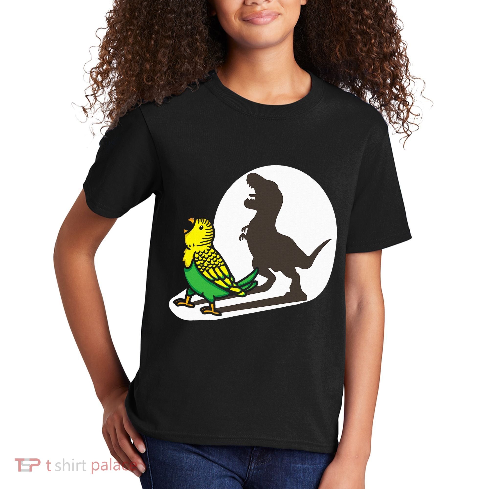 Bird Dinosaur Zookeeper Paleontologist Budgie Parakeet T Rex Kids T-Shirt
