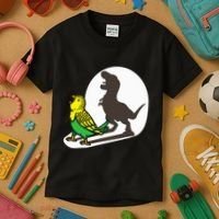 Bird Dinosaur Zookeeper Paleontologist Budgie Parakeet T Rex Kids T-Shirt thumb 3