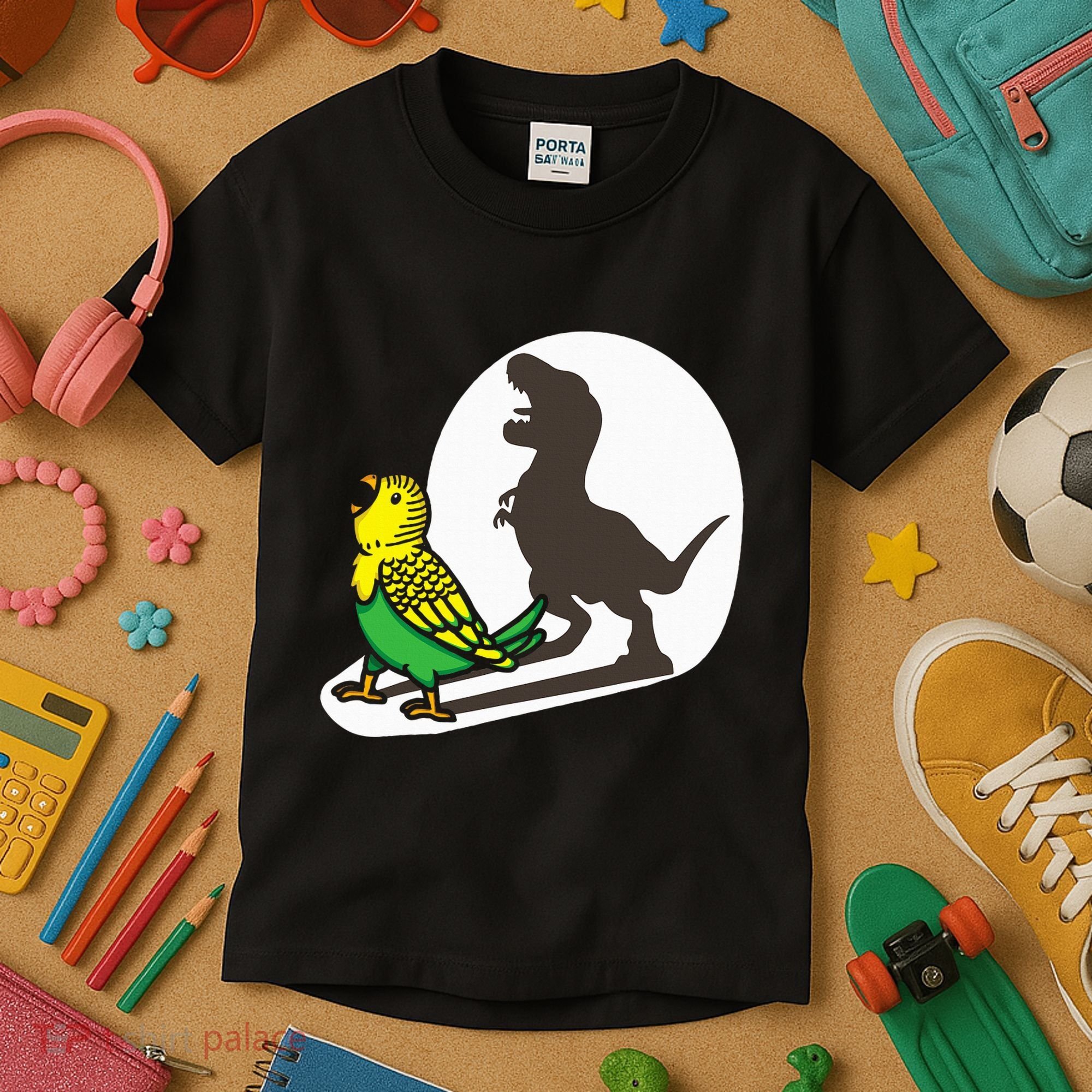 Bird Dinosaur Zookeeper Paleontologist Budgie Parakeet T Rex Kids T-Shirt
